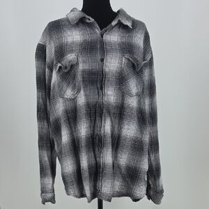 Hurley Black and Gray Plaid Men's Shirt